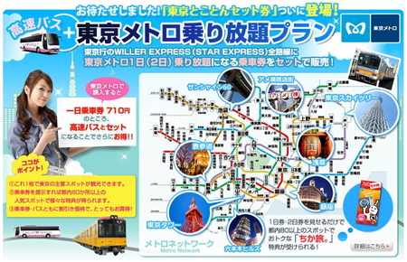 画像：東京メトロ乗り放題券をセットに　ウィラートラベル