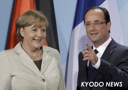 ◎ユーロ残留望むと独仏首脳　メルケル氏とオランド氏　